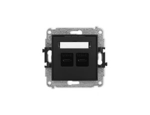 MINI Mechanizm ładowarki USB podwójnej 2xUSB C, 20W max., czarny mat 12MCUSB-7