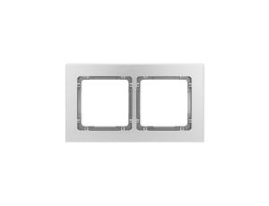 DECO Ramka uniwersalna podwójna - aluminium szczotkowane (ramka: srebrna spód: grafitowy) 7-11-DRA-2