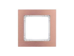 DECO Ramka uniwersalna pojedyncza - aluminium szczotkowane (ramka: kolor miedziany spód: biały) 9-0-DRA-1