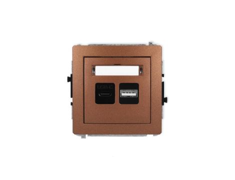 DECO Mechanizm ładowarki USB podwójnej USB C + USB A, 20W max., brązowy metalik 9DCUSB-8