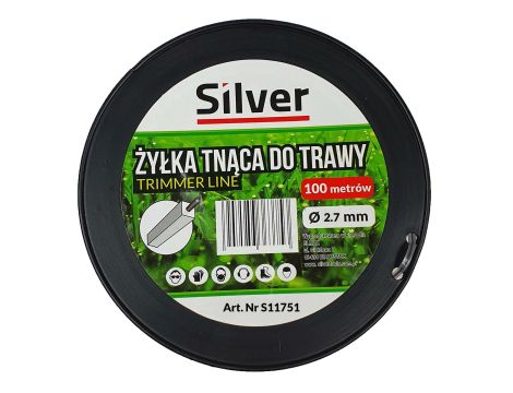 ŻYŁKA TNĄCA 2,7x100m  KWADRAT DUO-LINE  /SILVER - 2