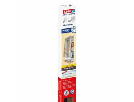TESA MOSKITIERA OKIENNA ALUMINIOWA RAMA BRĄZ 1,4m x 1,5m COMFORT
