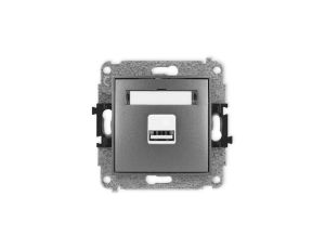 ICON Mechanizm ładowarki USB pojedynczej, 5V, 2A grafitowy 11ICUSB-3