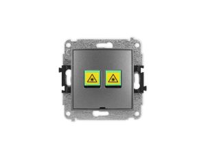 ICON Mechanizm gniazda światłowodowego/optycznego podwójnego, bez pola opisowego grafitowy 11IGOPBO-2