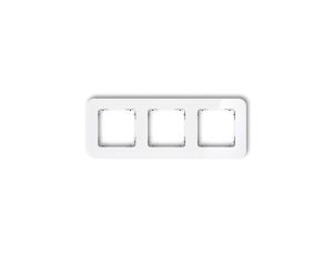 ICON Ramka uniwersalna potrójna zaokrąglona - efekt szkła (ramka: biała spód: grafitowy mat) 0-28-IRSZ-3