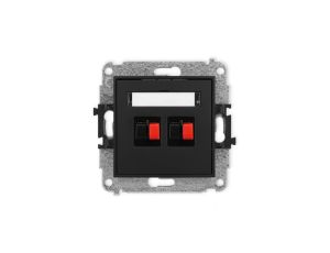 ICON Mechanizm gniazda głośnikowego podwójnego czarny mat 12IGG-2