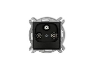 ICON Mechanizm gniazda abonenckiego RTV-SAT końcowego (2 wejścia antenowe) czarny mat 12IGST