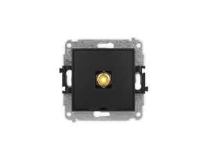 ICON Mechanizm gniazda pojedynczego RCA, bez pola opisowego (typu cinch - żółty, pozłacany) czarny mat 12IGRCABO-1