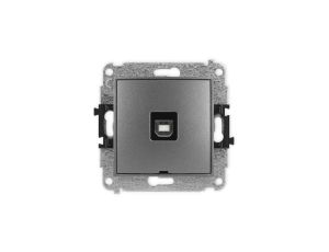 ICON Mechanizm gniazda pojedynczego USB A-B 2.0, bez pola opisowego grafitowy 11IGUSBBO-3