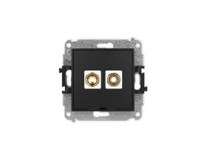 ICON Mechanizm gniazda głośnikowego poj., bez opisu (banan - czerwony i czarny, pozłacany, 4 mm2, skręcany) czarny mat 12IGGBO-4