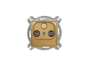 ICON Mechanizm gniazda abonenckiego RTV przelotowego 12dB złoty 29IG12P