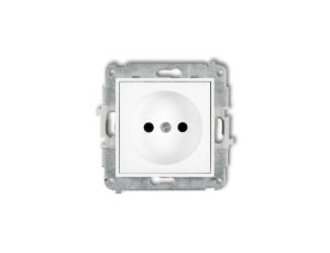 ICON Mechanizm gniazda pojedynczego bez uziemienia 2P (przesłony torów prądowych) biały mat 25IGP-1p