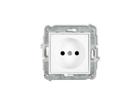 ICON Mechanizm gniazda pojedynczego bez uziemienia 2P (przesłony torów prądowych) biały mat 25IGP-1p