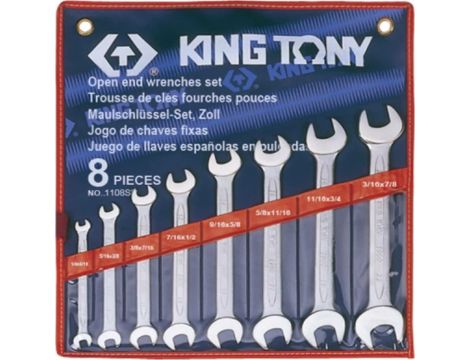 KT ZESTAW KLUCZY PŁASKICH calowych 1/4 - 7/8", 8cz. ETUI