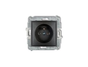 ICON Mechanizm gniazda pojedynczego z uziemieniem 2P+Z (bez przesłon torów prądowych) grafitowy 11IGP-1z