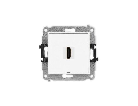ICON Mechanizm gniazda pojedynczego HDMI 2.0, bez pola opisowego biały mat 25IHDMIBO-3