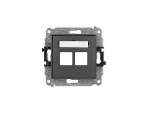 ICON Mechanizm gniazda multimedialnego podwójnego bez modułu (standard Keystone) grafitowy mat 28IGM-2P