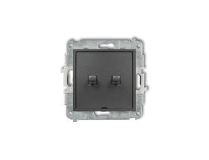 ICON Mechanizm łącznika zwiernego, dwubiegunowego (dwa klawisze bez pikt., osobne zasilanie) styl ameryk. grafitowy 11IWPUS-44.2