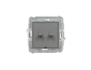 ICON Mechanizm łącznika zwiernego świecznik. styl amerykański (dwa klawisze bez pikt., wspólne zasilanie) szary mat 27IWPUS-44.1