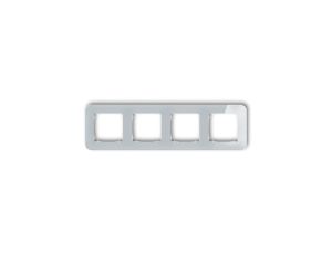 ICON Ramka uniwersalna poczwórna zaokrąglona - efekt szkła (ramka: szara spód: biały) 15-0-IRSZ-4