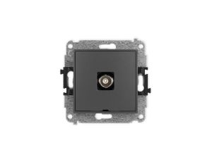 ICON Mechanizm gniazda pojedynczego BNC, bez pola opisowego grafitowy mat 28IGBNCBO-1