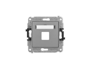 ICON Mechanizm gniazda multimedialnego pojednczego bez modułu (standard Keystone) szary mat 27IGM-1P