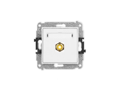 ICON Mechanizm gniazda pojedynczego RCA (typu cinch - żółty, pozłacany) biały mat 25IGRCA-1