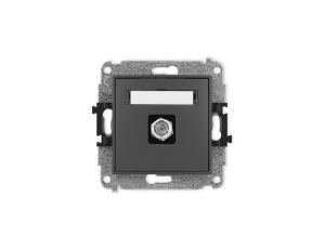 ICON Mechanizm gniazda antenowego pojedynczego typu F (SAT) niklowany grafitowy mat 28IGF-1