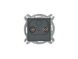 ICON Mechanizm gniazda abonenckiego RTV przelotowego 9dB grafitowy mat 28IG9P