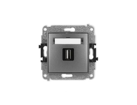 ICON Mechanizm gniazda pojedynczego USB A-A 2.0 grafitowy 11IGUSB-1