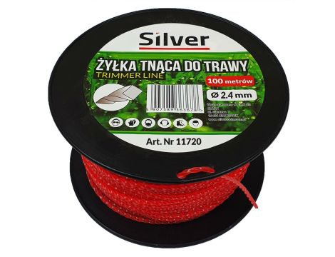 ŻYŁKA TNĄCA 2,4x100m  SKRĘCONA/KARBOWANA DUO-LINE  /SILVER