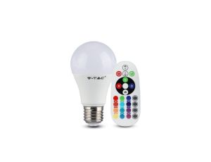 Żarówka LED Sterowana Pilotem 4.8W E27 A60 RGB+2700K 470lm 200st. 217121