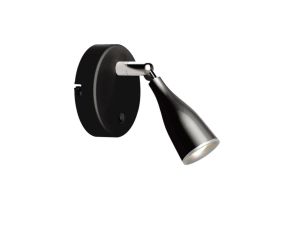 Kinkiet LED 4.5W 420lm 3000K IP20 Wyłącznik Czarny 218676