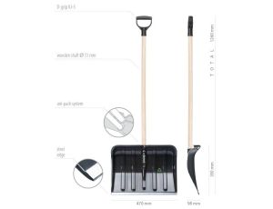 PROSPERPLAST ŁOPATA DO ŚNIEGU 47 ECO CZARNA