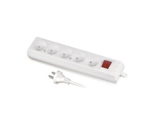 Przedłużacz z wyłącznikiem 5-gniazd b/u 10A 3m /OMY 2x1/ biały PS-560WS T-105980