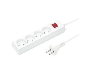 Przedłużacz z wyłącznikiem 4-gniazda b/u 10A 3m /OMY 2x1/ biały PS-460WS T-105920
