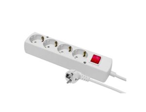 Przedłużacz z wyłącznikiem 4-gniazda z/u Schuko 16A 1,5m /H05VV-F 3x1,5/ biały PS-470S WS T-973430