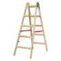 AWTOOLS DRABINA DREWNIANA  2x 5 STOPNI 150KG - 5