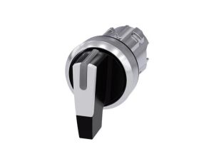 Przełącznik długie pióro 3 pozycyjny 22mm bez samopowrotu możl podświetlenie czarny/biały metal SIRIUS ACT 3SU1052-2CL60-0AA0