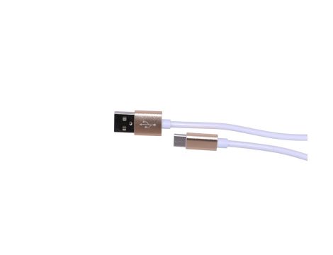 Kabel ze złączem USB - typ C do smartphonów ANDROID, maks. prąd 3A, długość 1M, bialy Extralink