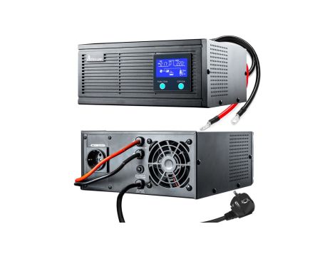 Inwerter Czysta sinusoida, napięcie akumulatora 12VDC Extralink Piorun 800VA/640W