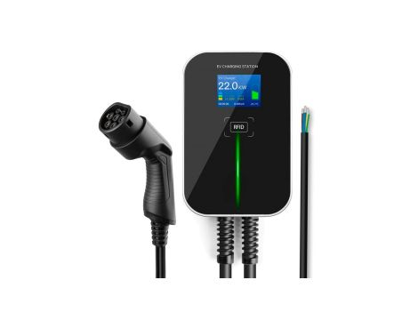 Ładowarka do samochodu elektrycznego 3 fazy, ekran LCD, 6,1m Extralink BS20-BC-22kW-RFID Typ 2 32A 22kW