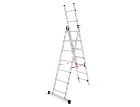 AWTOOLS DRABINA ALUMINIOWA BASIC 3x6 STOPNI 150KG - 2