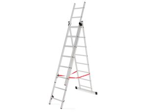 AWTOOLS DRABINA ALUMINIOWA BASIC 3x8 STOPNI 150KG