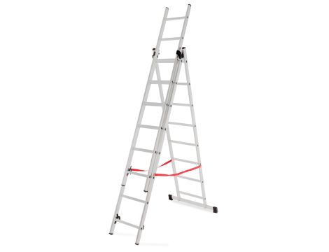 AWTOOLS DRABINA ALUMINIOWA BASIC 3x8 STOPNI 150KG