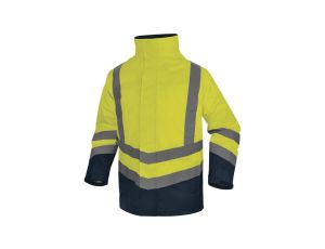 Kurtka ostrzegawcza 5 w 1 z poliestru oxford powlekanego PU OPTIMUM3, kolor: ​żółty fluo-granatowy, rozmiar: S / OPTI3JMPT