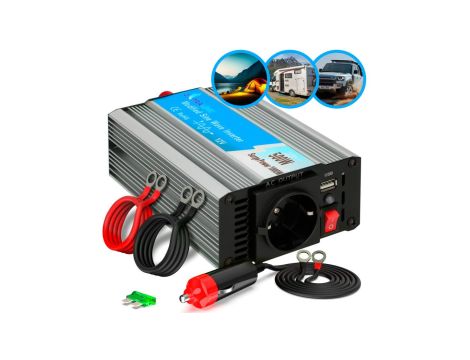 Przetwornica napięcia samochodowa 12V, 500W modyfikowany sinus Extralink OPIM-500W