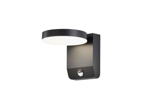 Oprawa elewacyjna LED 17W 2520lm 4000K czujnik regulowana Czarna okrągła 2957