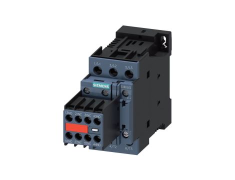 Stycznik 3RT2 3-bieg 38A 18.5kW/400V AC-3 cewka 24 V DC z diodą styk pom. 2NO+2NC wlk. S0 przył. śrubowe z mocowanym na stałe bl