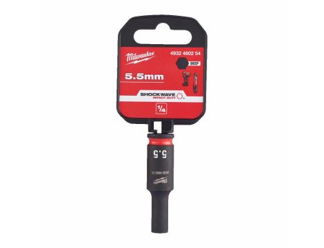 MILWAUKEE NASADKA UDAROWA DŁUGA 1/4"  5.5mm SHOCKWAVE - 2